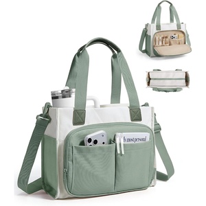 image:imageBAGSMART Canvas Tote Bag for Women Work Tote Bag with Zipper Crossbody Handbag for Travel Teacher NurseGreen