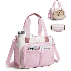 image:imageBAGSMART Canvas Tote Bag for Women Work Tote Bag with Zipper Crossbody Handbag for Travel Teacher NursePink