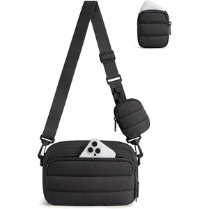 image:imageBAGSMART Small Crossbody Bags for Women Puffer Purse with Cute Pouch Hobo Shoulder Handbag for Daily Casual Travel Work01jet Black