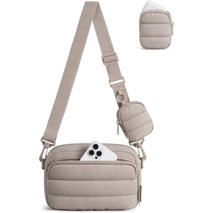 image:imageBAGSMART Small Crossbody Bags for Women Puffer Purse with Cute Pouch Hobo Shoulder Handbag for Daily Casual Travel Work02latte Brown