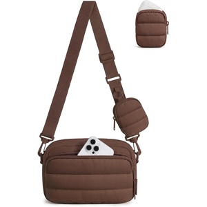 image:imageBAGSMART Small Crossbody Bags for Women Puffer Purse with Cute Pouch Hobo Shoulder Handbag for Daily Casual Travel WorkCoffee Brown