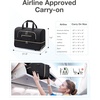 image:imageBAGSMART Rolling Duffle Bag with Wheels 45L Carryon Luggage Large Travel Bag with Shoes Compartment Weekender Overnight Bag for Travel Business TripsBlack