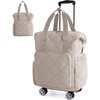 image:imageBAGSMART Rolling Duffle Bag with Wheels 35L Carry on Travel Bag with Detachable Wheels PVC Wet Pocket Duffle Bag with Handle