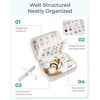 image:imageBAGSMART Travel Jewelry Box Small PU Leather Jewelry Organizer Portable Double Layer Case for Necklaces Rings Earrings Bracelets PinkPink