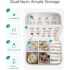 image:imageBAGSMART Travel Jewelry Box Small PU Leather Jewelry Organizer Portable Double Layer Case for Necklaces Rings Earrings Bracelets PinkPink