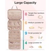 image:imageBAGSMART Travel Jewelry Organizer Case Portable Jewelry Roll Bag Tanglefree Necklace Storage Foldable Transparent Zipper Pockets for Rings Earrings Bracelet Travel Essentials BlackPink