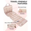 image:imageBAGSMART Travel Jewelry Organizer Case Portable Jewelry Roll Bag Tanglefree Necklace Storage Foldable Transparent Zipper Pockets for Rings Earrings Bracelet Travel Essentials BlackPink