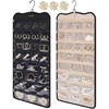 image:imageBAGSMART Hanging Jewelry Organizer Travel Jewelry Holder with 56 Zipper Pockets for Closet or Wall Large Jewelry Storage Black