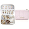 image:imageBAGSMART Travel Jewelry Box Small PU Leather Jewelry Organizer Portable Double Layer Case for Necklaces Rings Earrings Bracelets PinkPink