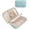 image:imageBAGSMART Travel Jewelry Case Jewelry Box Organizers and Storage Earings Holder Organizer for Women for Necklaces Bracelets RingsBlackAGreen