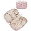 image:imageBAGSMART Travel Jewelry Case Jewelry Organizers and Storage Earings Holder Organizer for Women Necklace Holder Jewelry Rolls for Necklaces Earrings BraceletsPurplePink