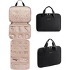 image:imageBAGSMART Travel Jewelry Organizer Case Portable Jewelry Roll Bag Tanglefree Necklace Storage Foldable Transparent Zipper Pockets for Rings Earrings Bracelet Travel Essentials BlackBlack