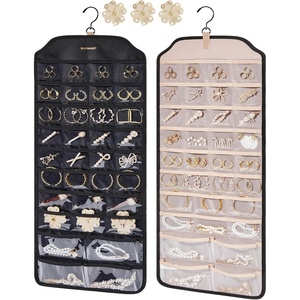 image:imageBAGSMART Hanging Jewelry Organizer Jewelry Holder Organizer Accessories Organizer 68 Pocket Earring Organizer Organizer for Wall Holding JewelriesLarge Black 1 Piece