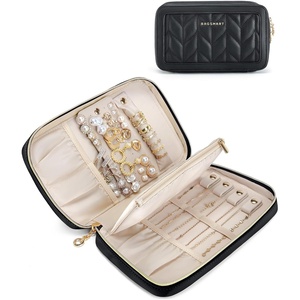 image:imageBAGSMART Travel Jewelry Case Jewelry Box Organizers and Storage Earings Holder Organizer for Women for Necklaces Bracelets RingsBlackABlack