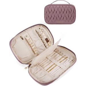 image:imageBAGSMART Travel Jewelry Case Jewelry Organizers and Storage Earings Holder Organizer for Women Necklace Holder Jewelry Rolls for Necklaces Earrings BraceletsPurplePurple