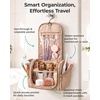 image:imageBAGSMART Travel Toiletry Bag for Women Puffy Hanging Toiletry Bag with Hook Waterresistant Toiletry Organizer for Full Sized Toiletries BrownCamel