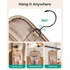image:imageBAGSMART Travel Toiletry Bag for Women Puffy Hanging Toiletry Bag with Hook Waterresistant Toiletry Organizer for Full Sized Toiletries BrownCamel