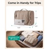 image:imageBAGSMART Travel Toiletry Bag for Women Puffy Hanging Toiletry Bag with Hook Waterresistant Toiletry Organizer for Full Sized Toiletries BrownCamel
