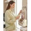 image:imageBAGSMART Travel Toiletry Bag for Women Puffy Hanging Toiletry Bag with Hook Waterresistant Toiletry Organizer for Full Sized Toiletries BrownLight Beige
