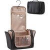image:imageBAGSMART Travel Toiletry Bag for Women Puffy Hanging Toiletry Bag with Hook Waterresistant Toiletry Organizer for Full Sized Toiletries BrownClassic Black
