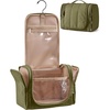 image:imageBAGSMART Travel Toiletry Bag for Women Puffy Hanging Toiletry Bag with Hook Waterresistant Toiletry Organizer for Full Sized Toiletries BrownOlive Green