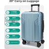 image:imageBAGSMART 2 Piece Luggage 20 Inch Carry On Suitcase with Spinner Wheels Polycarbonate Material BlueAiry Blue