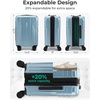 image:imageBAGSMART 2 Piece Luggage 20 Inch Carry On Suitcase with Spinner Wheels Polycarbonate Material BlueAiry Blue