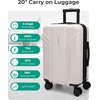 image:imageBAGSMART 2 Piece Luggage 20 Inch Carry On Suitcase with Spinner Wheels Polycarbonate Material BlueBiege