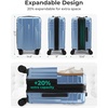 image:imageBAGSMART 2 Piece Luggage 20 Inch Carry On Suitcase with Spinner Wheels Polycarbonate Material BlueBlue
