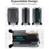 image:imageBAGSMART 2 Piece Luggage 20 Inch Carry On Suitcase with Spinner Wheels Polycarbonate Material BlueGray