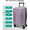 image:imageBAGSMART 2 Piece Luggage 20 Inch Carry On Suitcase with Spinner Wheels Polycarbonate Material BlueLavender Purple