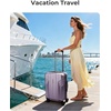 image:imageBAGSMART 2 Piece Luggage 20 Inch Carry On Suitcase with Spinner Wheels Polycarbonate Material BlueLavender Purple