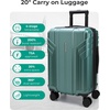 image:imageBAGSMART 2 Piece Luggage 20 Inch Carry On Suitcase with Spinner Wheels Polycarbonate Material BlueOlive Green