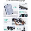 image:imageBAGSMART 2 Piece Luggage 20 Inch Carry On Suitcase with Spinner Wheels Polycarbonate Material BluePurple