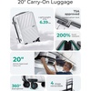 image:imageBAGSMART 2 Piece Luggage 20 Inch Carry On Suitcase with Spinner Wheels Polycarbonate Material BlueSilver