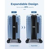 image:imageBAGSMART 2 Piece Luggage 20 Inch Carry On Suitcase with Spinner Wheels Polycarbonate Material BlueSliver