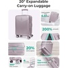 image:imageBAGSMART Carry On Luggage 22x14x9 Airline Approved with Spinner Wheels100 PC Hardside Expandable Luggage with TSA Lock for Trips 20 Inch Rolling Suitcases for Men WomenBeigePurple