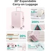 image:imageBAGSMART Carry On Luggage 22x14x9 Airline Approved with Spinner Wheels100 PC Hardside Expandable Luggage with TSA Lock for Trips 20 Inch Rolling Suitcases for Men WomenBeigePink