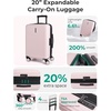 image:imageBAGSMART Carry On Luggage 22x14x9 Airline Approved with Spinner Wheels100 PC Hardside Expandable Luggage with TSA Lock for Trips 20 Inch Rolling Suitcases for Men WomenBeigeBlackPink