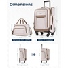 image:imageBAGSMART CarryOn Luggage Airline Approved 20 inch Expandable Suitcase with Duffel bag Softside Lightweight Suitcases with Spinner Wheels GrayCamel