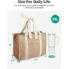 image:imageBAGSMART Custom DIY Beach Tote Bag for Women wMarkers Personalized Gift  Large Beach Tote Secure Top Zipper Waterproof Coated Heavy Duty Carryall AllinOne DIY Kit HandsFree CrossbodySea Blue Stripes