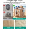 image:imageBAGSMART Custom DIY Beach Tote Bag for Women wMarkers Personalized Gift  Large Beach Tote Secure Top Zipper Waterproof Coated Heavy Duty Carryall AllinOne DIY Kit HandsFree CrossbodySea Blue Stripes