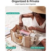 image:imageBAGSMART Custom DIY Beach Tote Bag for Women wMarkers Personalized Gift  Large Beach Tote Secure Top Zipper Waterproof Coated Heavy Duty Carryall AllinOne DIY Kit HandsFree CrossbodySea Blue Stripes