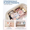 image:imageBAGSMART Makeup Bag Travel Toiletry Bag Puffy Padded Make Up Bags for Women Makeup Organizer Case Wideopen Pouch Purse Travel Essentials Toiletries Accessories Brushes Apricot Pink08Cream Beige