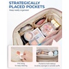 image:imageBAGSMART Makeup Bag Travel Toiletry Bag Puffy Padded Make Up Bags for Women Makeup Organizer Case Wideopen Pouch Purse Travel Essentials Toiletries Accessories Brushes Apricot Pink02Dusty Rose Pink