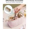 image:imageBAGSMART Makeup Bag Travel Toiletry Bag Puffy Padded Make Up Bags for Women Makeup Organizer Case Wideopen Pouch Purse Travel Essentials Toiletries Accessories Brushes Apricot Pink03Dusty Lavender Purple