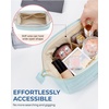 image:imageBAGSMART Makeup Bag Travel Toiletry Bag Puffy Padded Make Up Bags for Women Makeup Organizer Case Wideopen Pouch Purse Travel Essentials Toiletries Accessories Brushes Apricot Pink13Mint Green