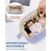 image:imageBAGSMART Makeup Bag Travel Toiletry Bag Puffy Padded Make Up Bags for Women Makeup Organizer Case Wideopen Pouch Purse Travel Essentials Toiletries Accessories Brushes Apricot Pink18Lavender Purple