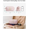 image:imageBAGSMART Makeup Bag Travel Toiletry Bag Puffy Padded Make Up Bags for Women Makeup Organizer Case Wideopen Pouch Purse Travel Essentials Toiletries Accessories Brushes Apricot Pink29Letter A