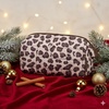 image:imageBAGSMART Makeup Bag Travel Toiletry Bag Puffy Padded Make Up Bags for Women Makeup Organizer Case Wideopen Pouch Purse Travel Essentials Toiletries Accessories Brushes Apricot Pink26Leopard Print